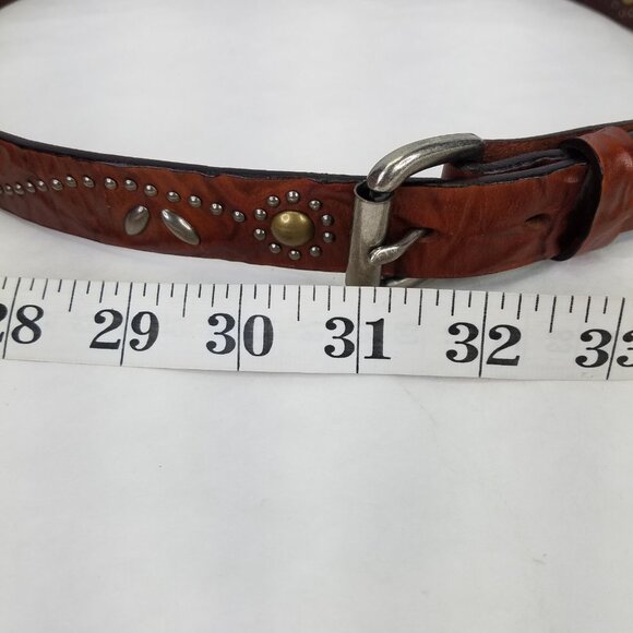Old Trend Floral Breeze Leather Belt Women's S 31"-35" Cognac Brown Studded Leaf - Picture 16 of 16